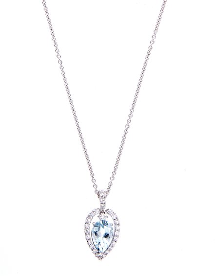 Necklace Crivelli Woman Acquamarina in White Gold Acquamarina 1.26 Ct 372-3009 - 372-3009